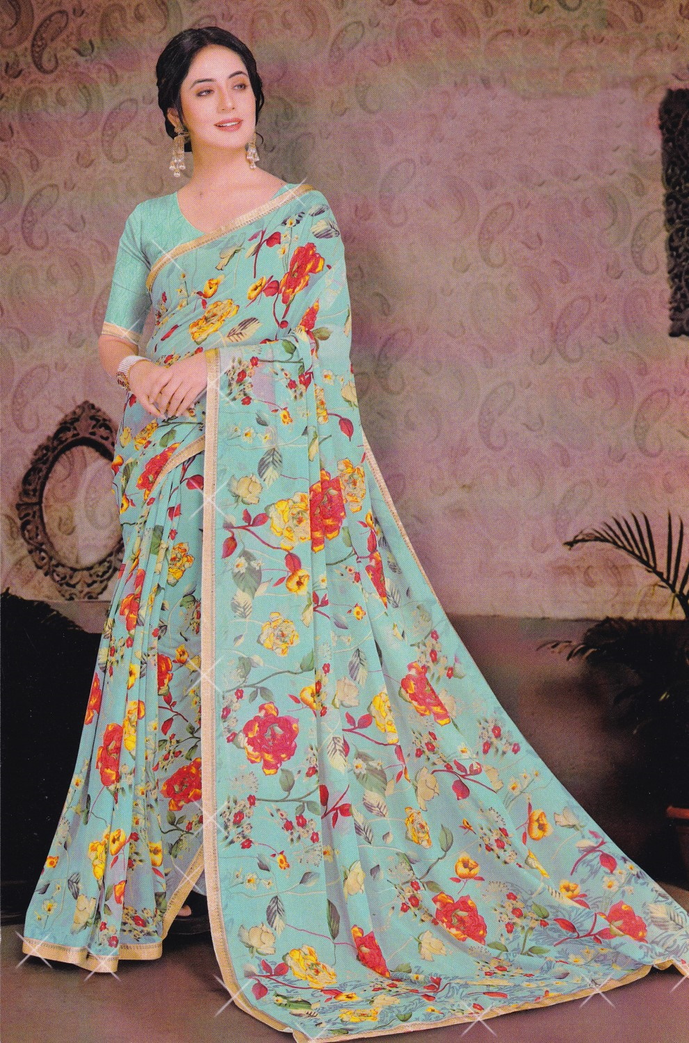 SAREES-GEORGETTE-PRINTED-SRM-9814 H